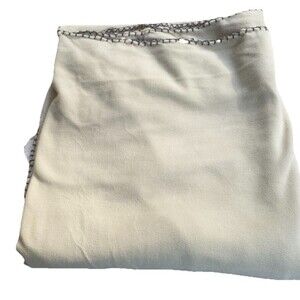 Tan Blanket 100% Polyester Brown Stitching 104 x 44 Warm Winter Decorative